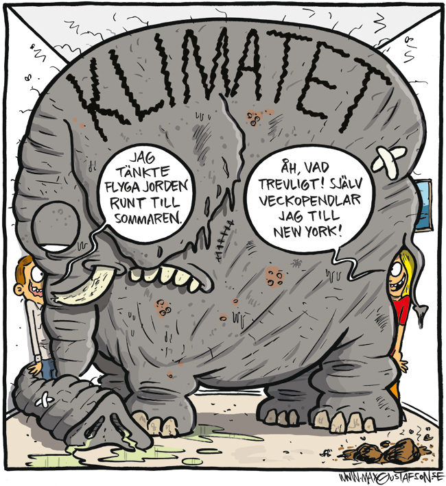 Illustration af elefant som symbol på bæredygtighedsdiskussionen